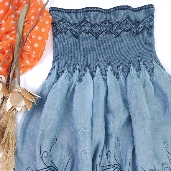 Lapis Blue Boho Onesize Dress - Picture 2 of 16